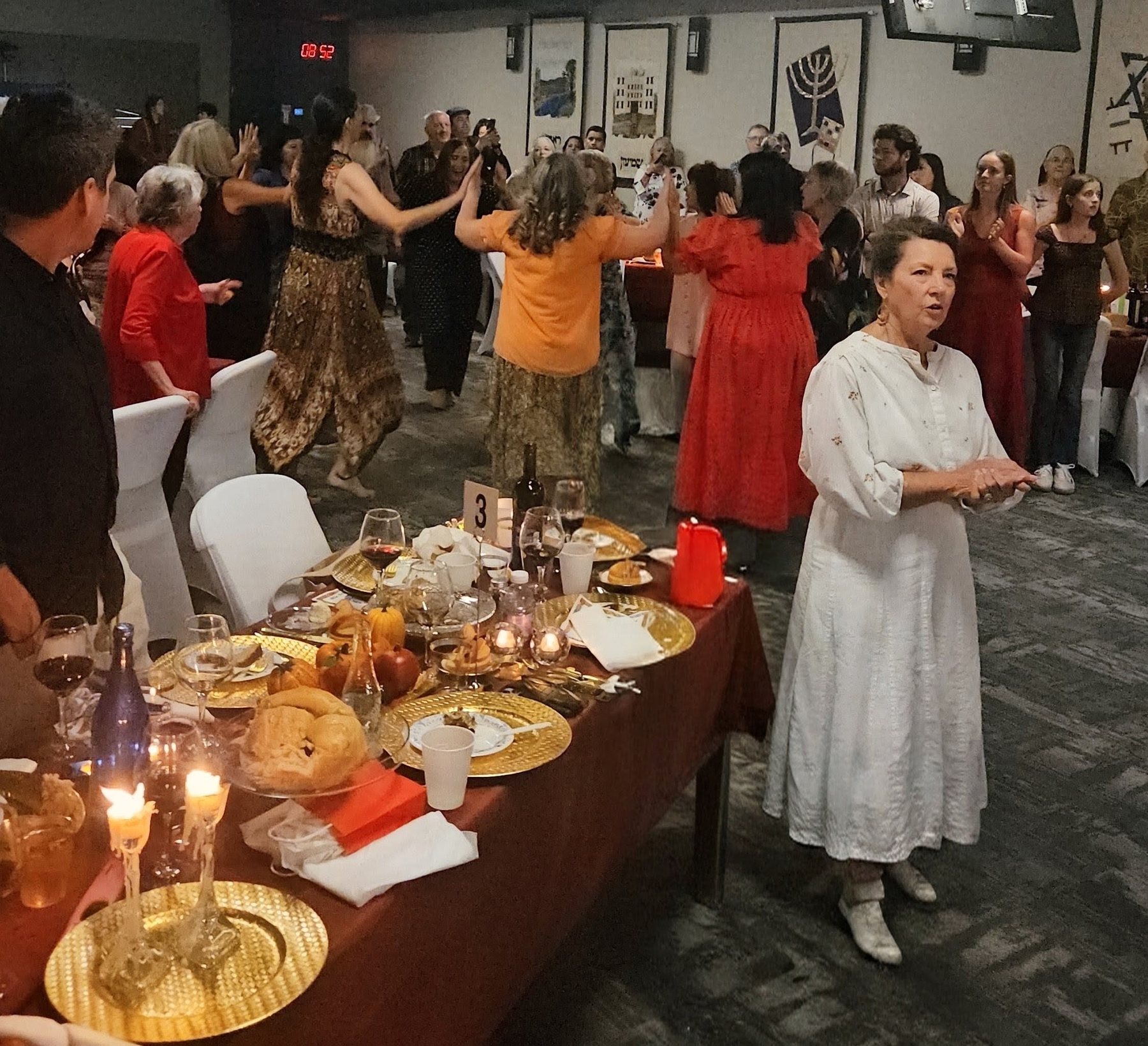 Congregation gathered beside the feast table
